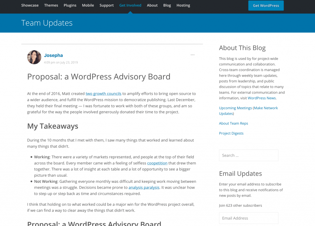 An Advisory Board for&nbsp;WordPress