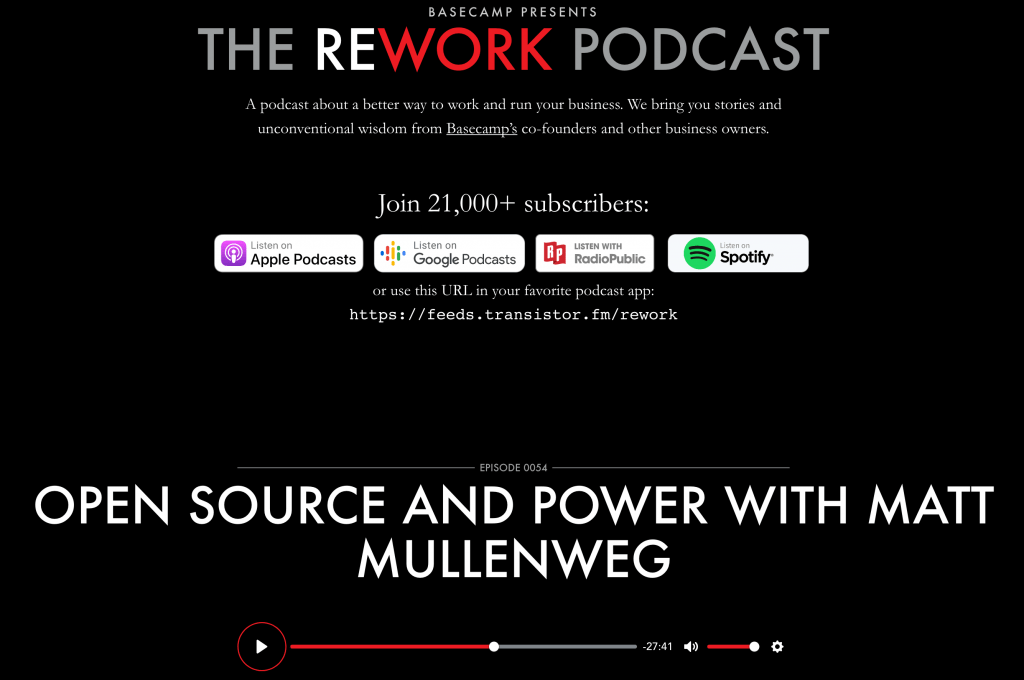 “Open Source and Power” with Matt Mullenweg and&nbsp;DHH